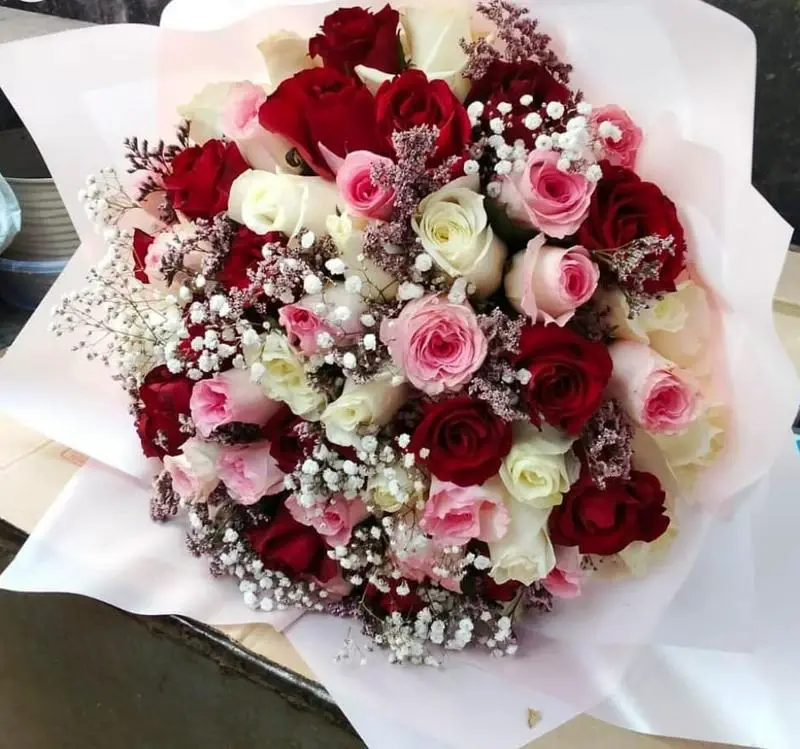 Bloomy love colourful roses bouquet image by MJflowers